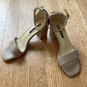 New-Nude Block Heeled Sandals 2.5”
